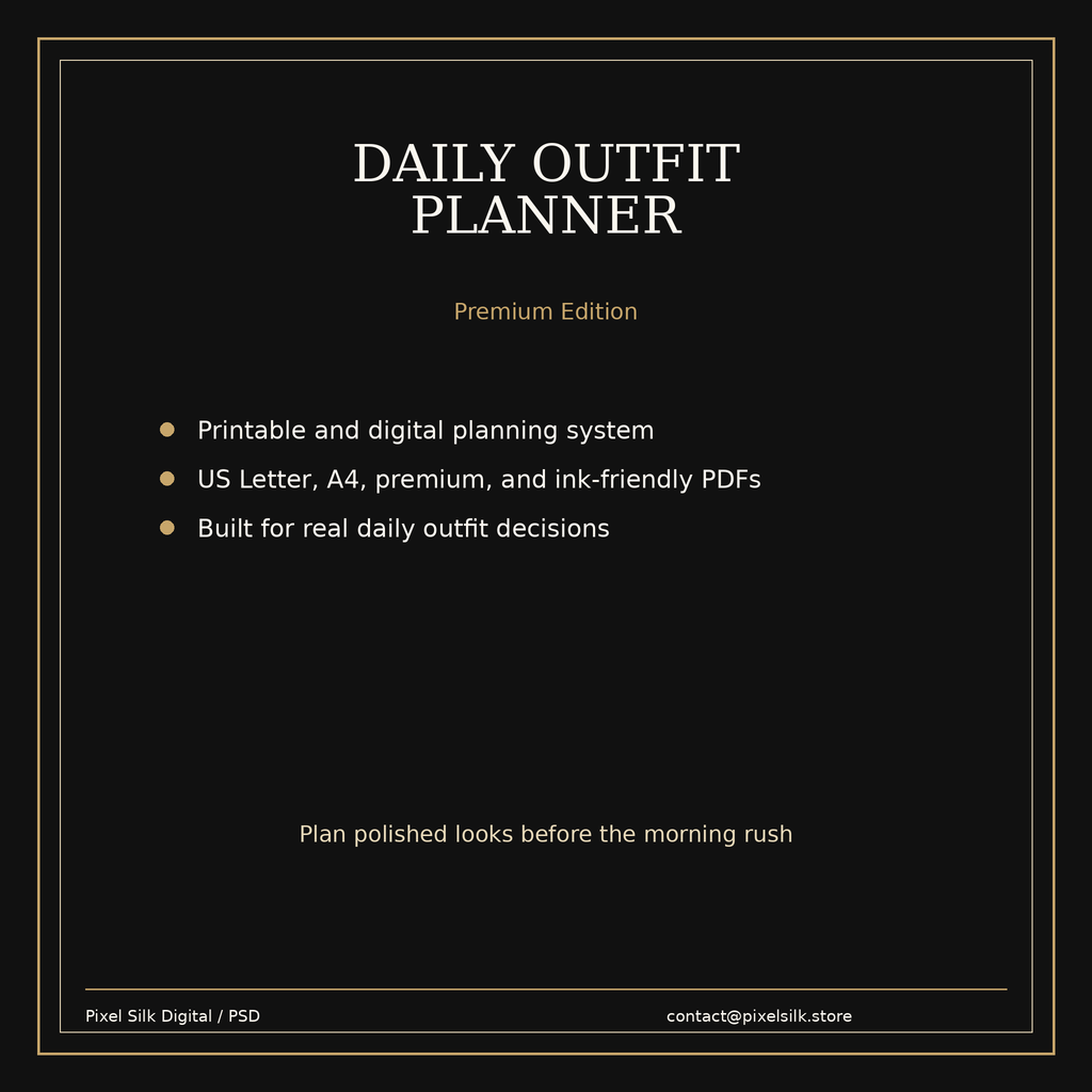 Pixel Silk Daily Outfit Planner Premium Edition main cover
