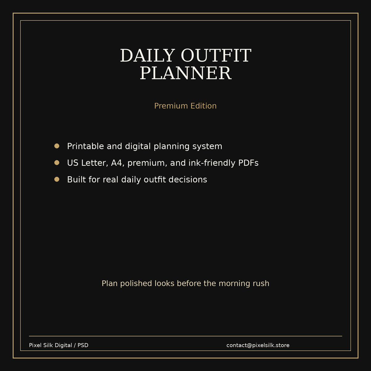 Pixel Silk Daily Outfit Planner Premium Edition main cover