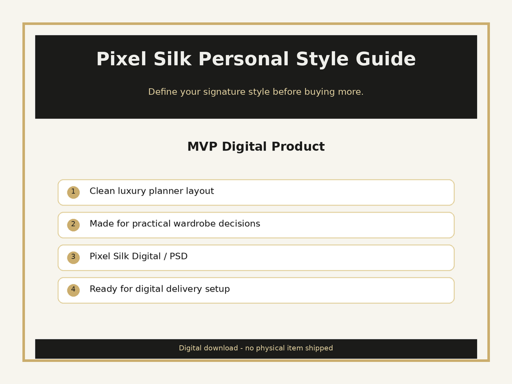 Pixel Silk Personal Style Guide main cover