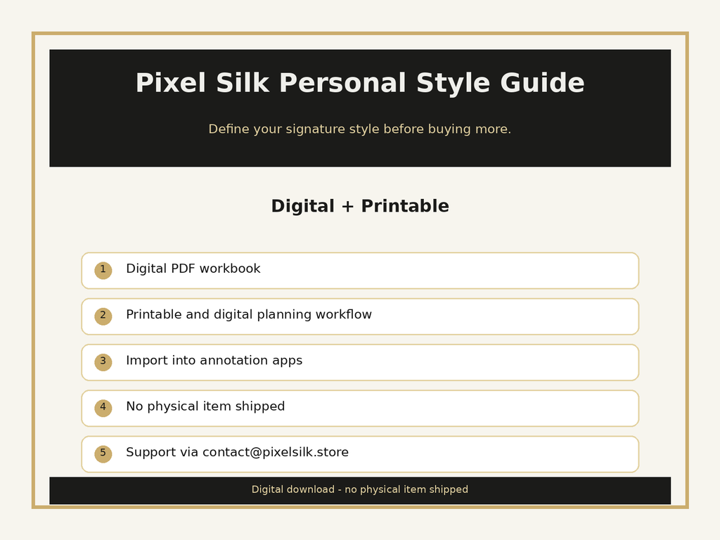Printable and digital style guide formats