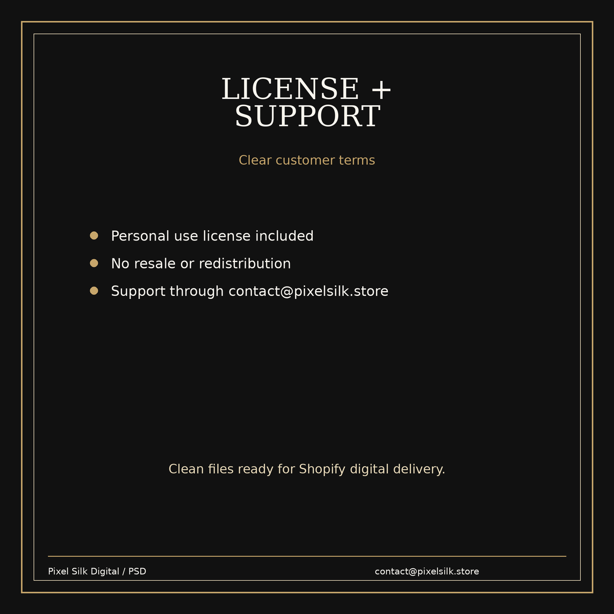 License and support information